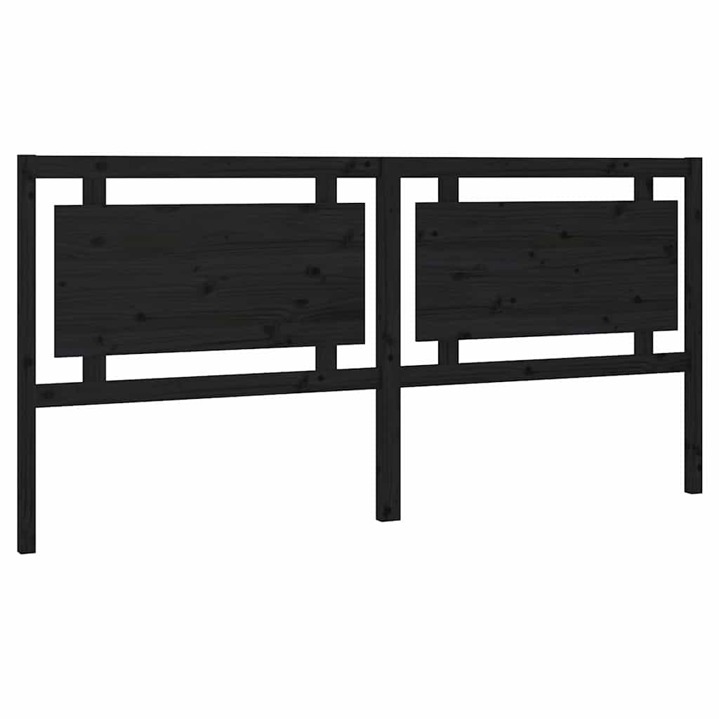 Vidaxl hoofdbord 205,5x4x100 cm massief grenenhout zwart