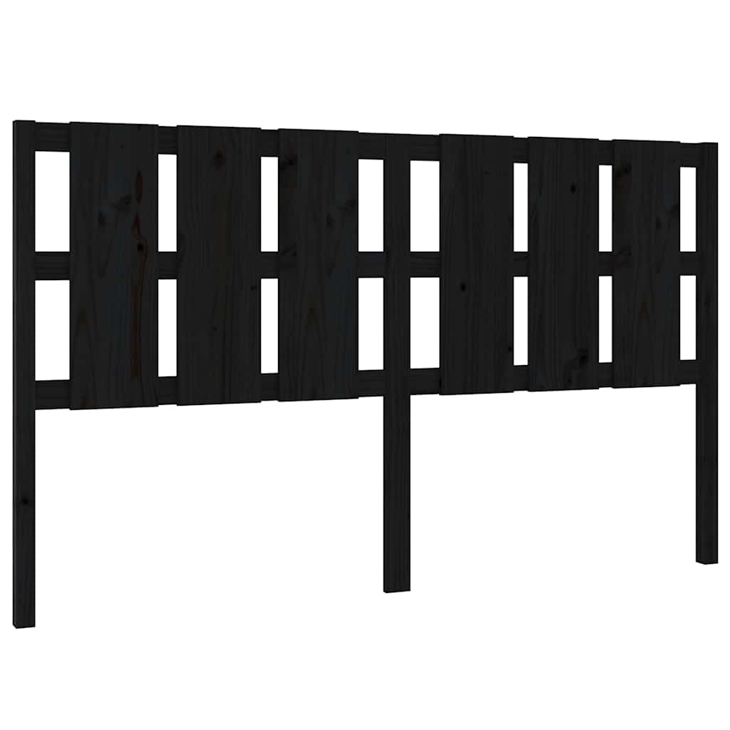 Vidaxl hoofdbord 165,5x4x100 cm massief grenenhout zwart