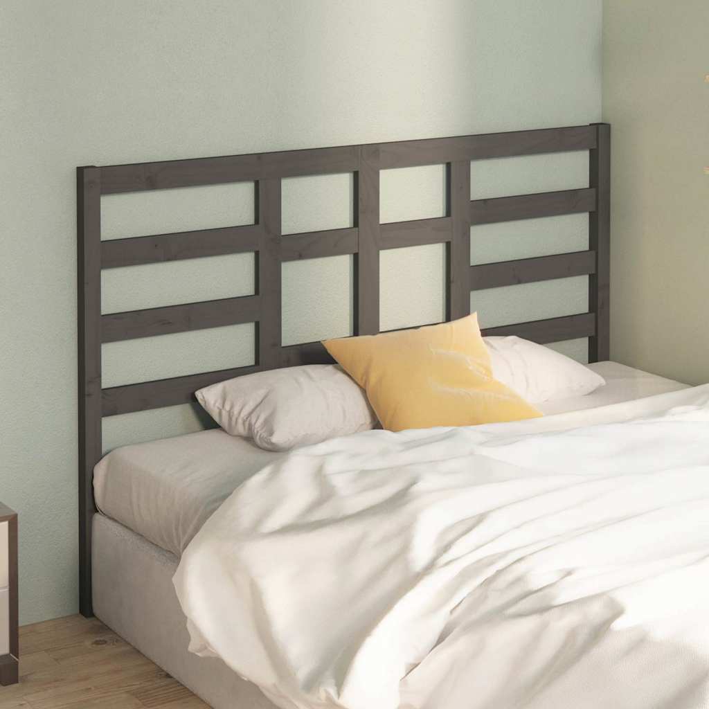 Vidaxl hoofdbord 156x4x104 cm massief grenenhout grijs
