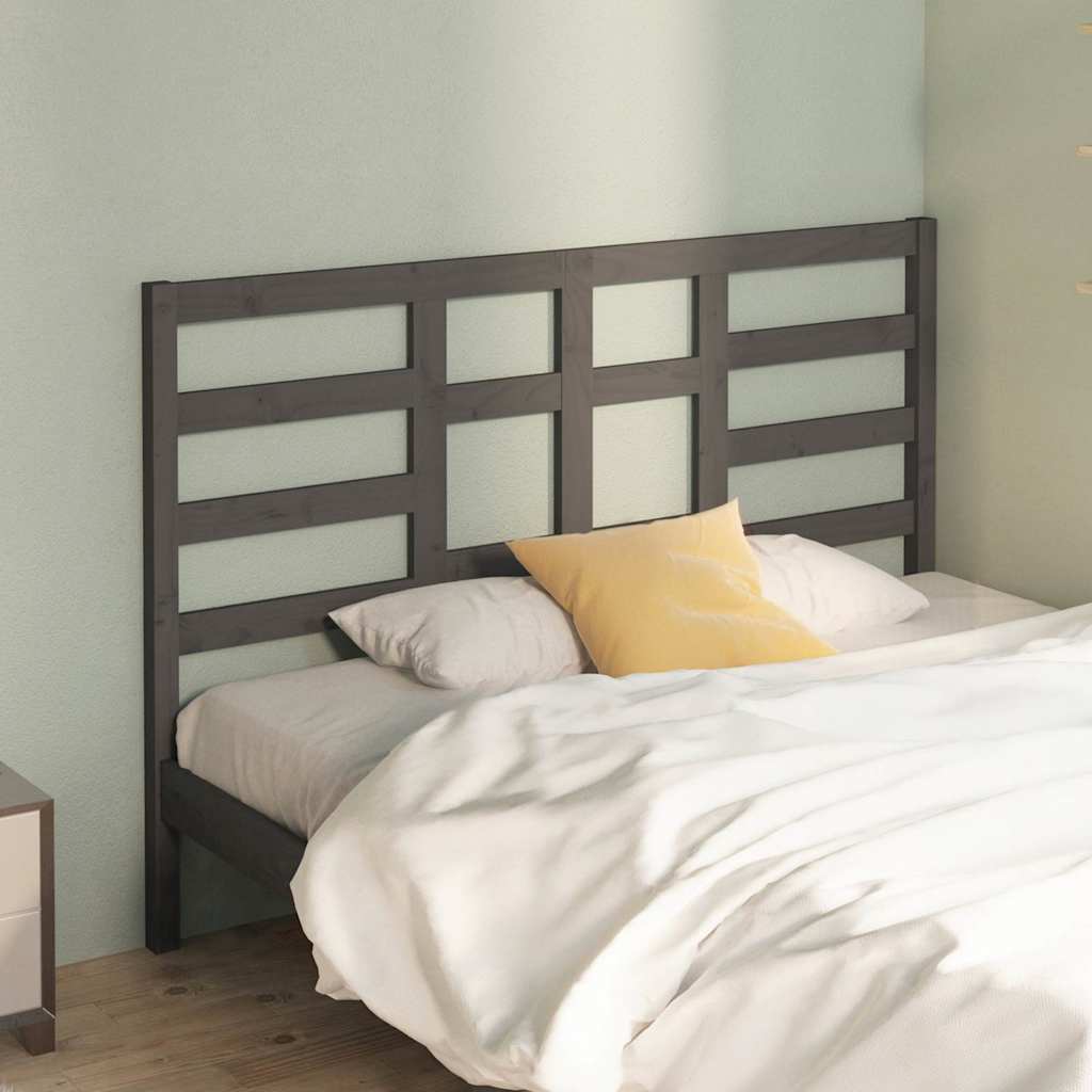 Vidaxl hoofdbord 156x4x104 cm massief grenenhout grijs