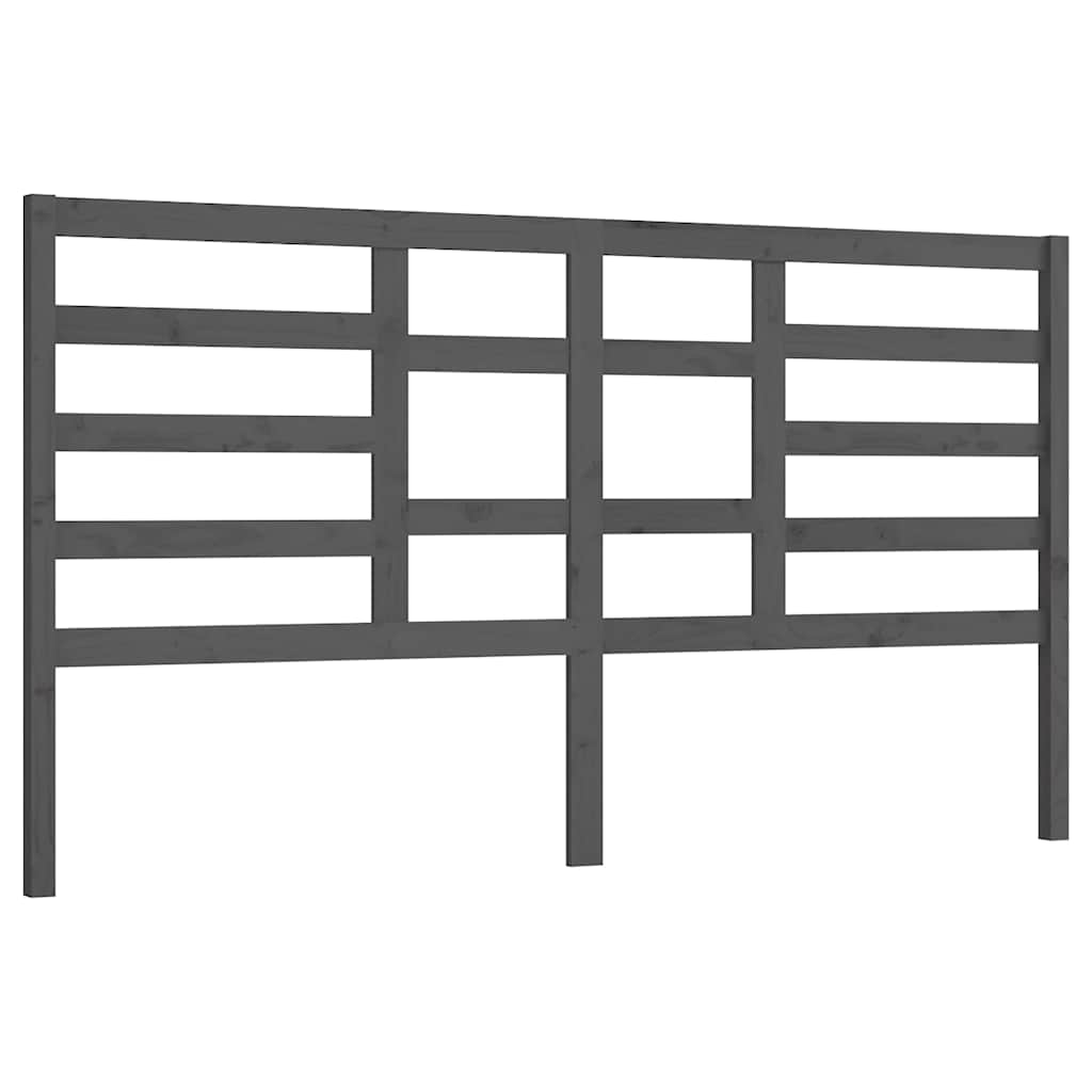 Vidaxl hoofdbord 186x4x104 cm massief grenenhout grijs