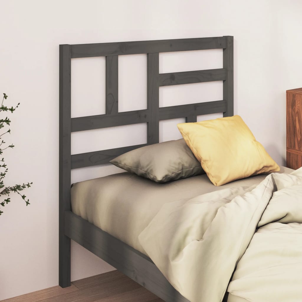 Vidaxl hoofdbord 81x4x104 cm massief grenenhout grijs