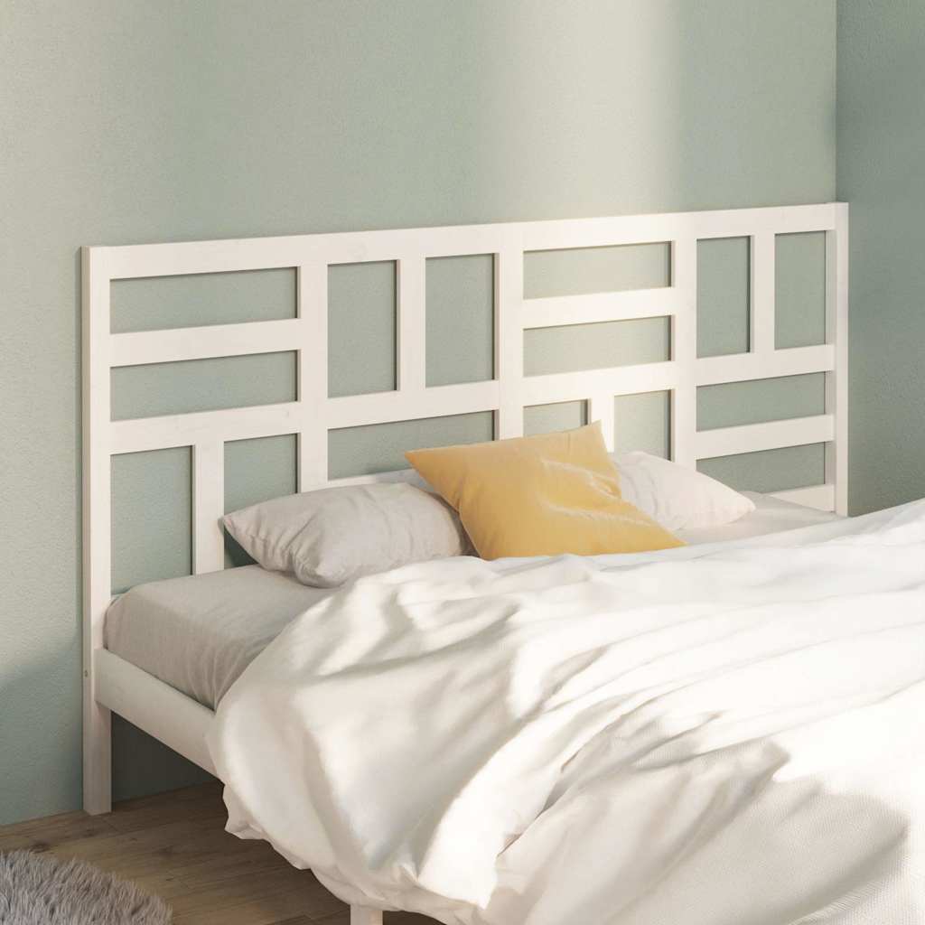 Vidaxl hoofdbord 186x4x104 cm massief grenenhout wit