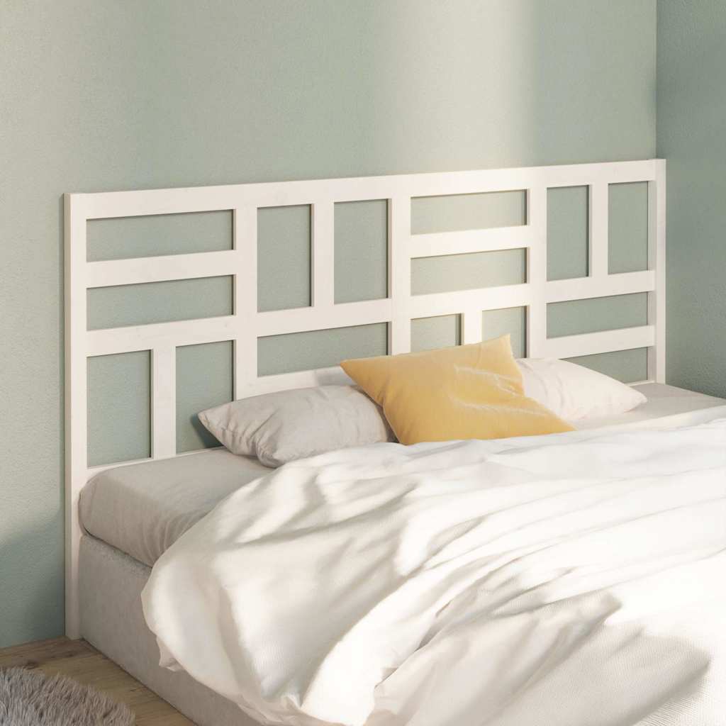 Vidaxl hoofdbord 206x4x104 cm massief grenenhout wit