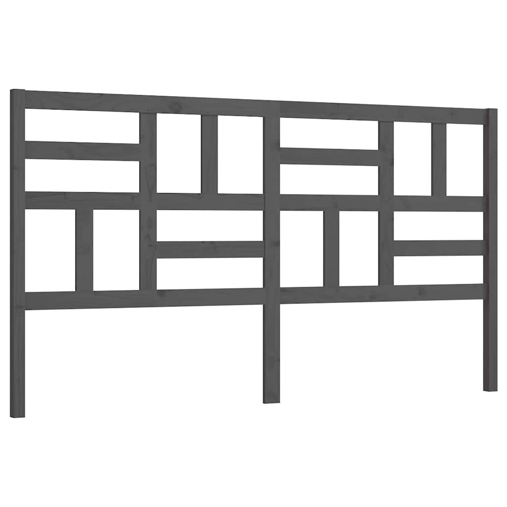 Vidaxl hoofdbord 206x4x104 cm massief grenenhout grijs