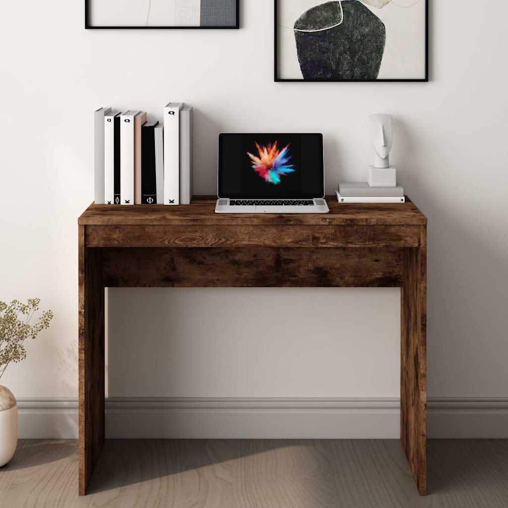 Vidaxl bureau 90x40x72 cm bewerkt hout gerookt eikenkleurig