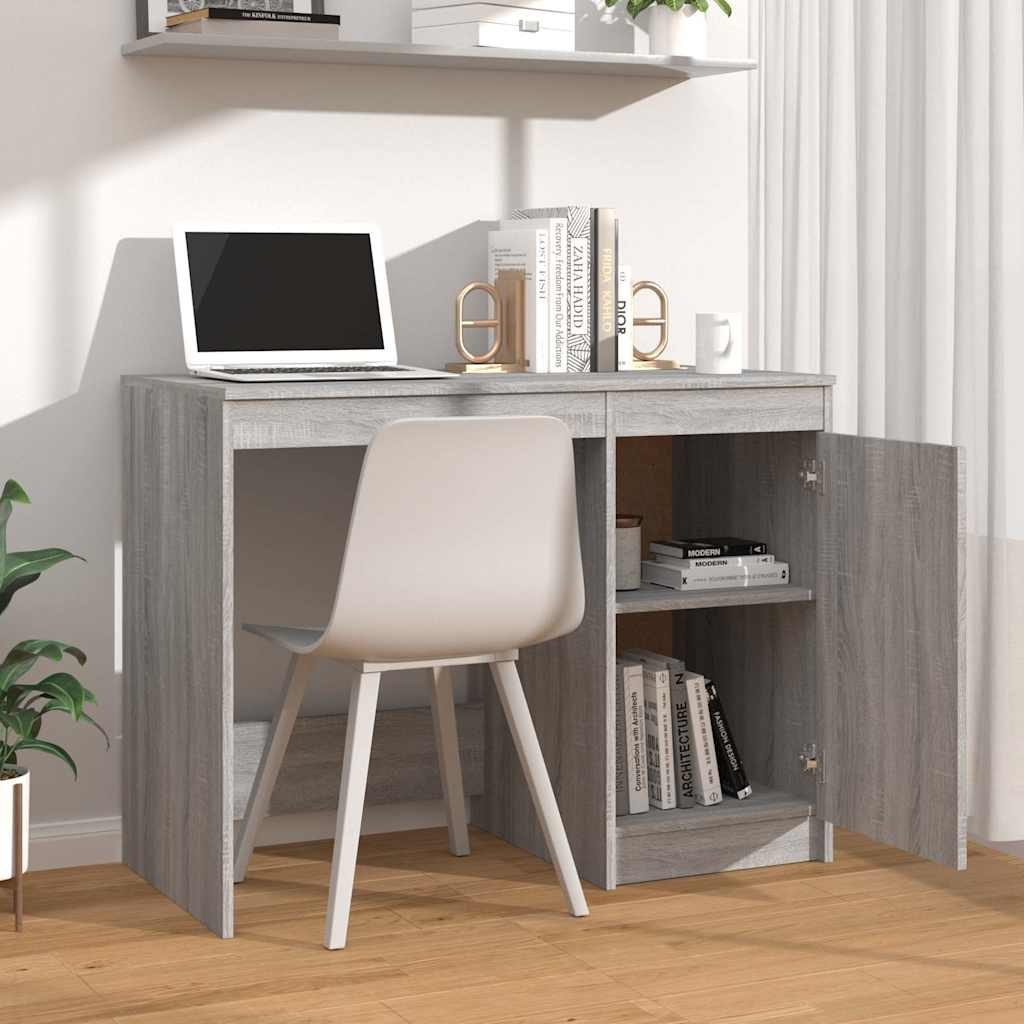 Vidaxl bureau 100x50x76 cm bewerkt hout grijs sonoma eikenkleurig