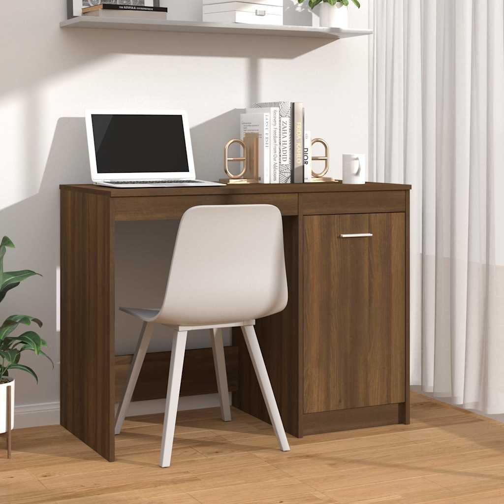 Vidaxl bureau 100x50x76 cm bewerkt hout bruin eikenkleur