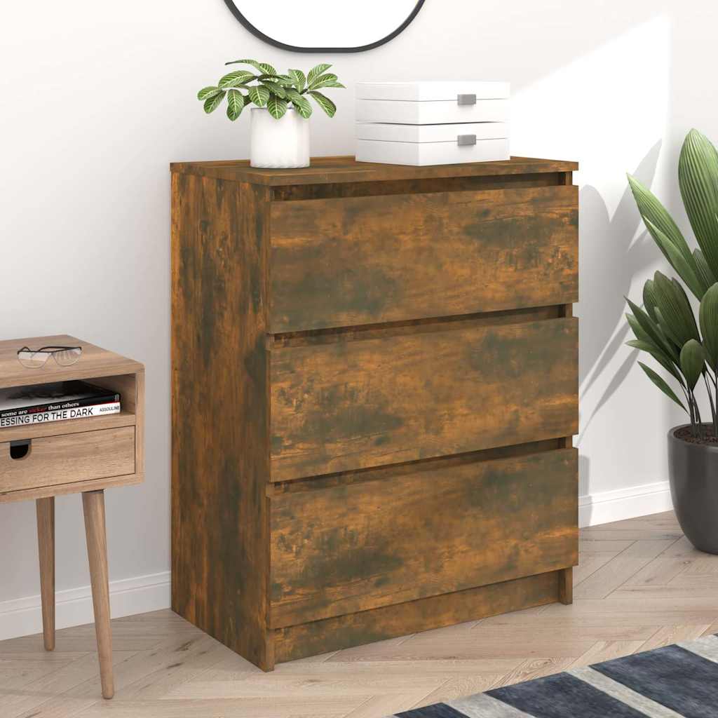 Vidaxl dressoir 60x35x76 cm bewerkt hout gerookt eikenkleurig