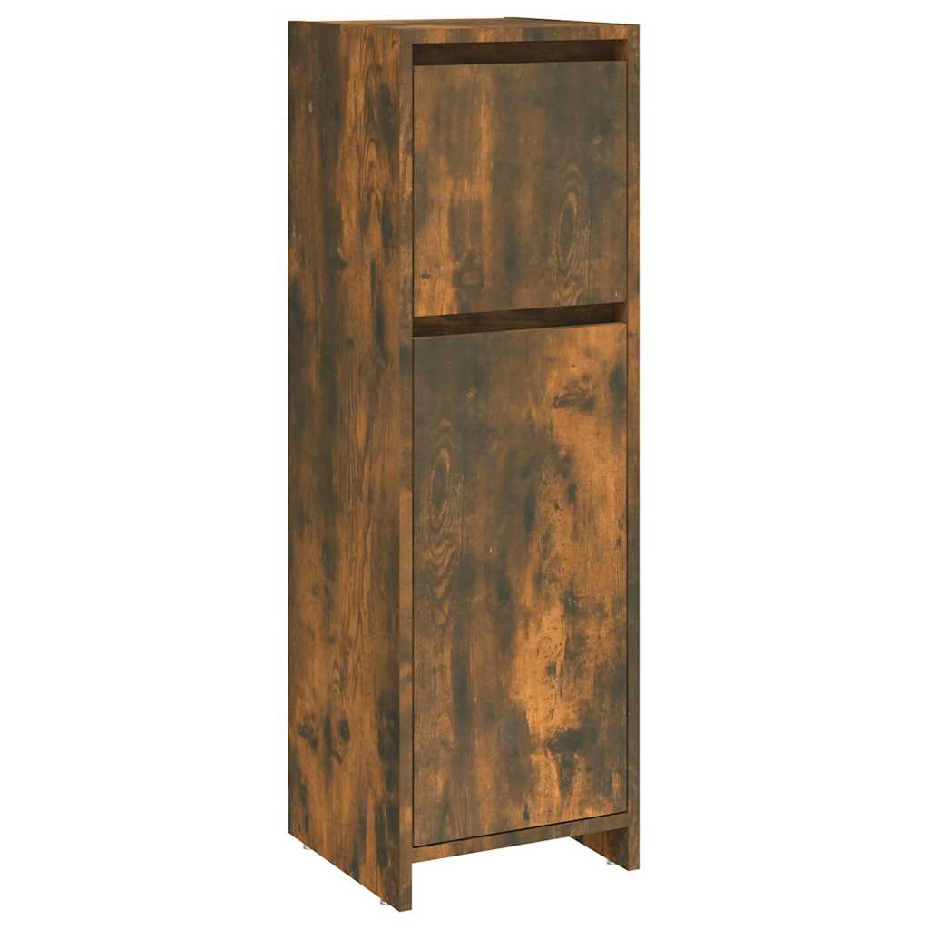 Vidaxl badkamerkast 30x30x95 cm bewerkt hout gerookt eikenkleurig