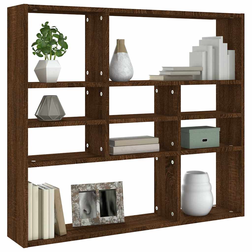 Vidaxl wandschap 90x16x78 cm bewerkt hout bruin eikenkleur