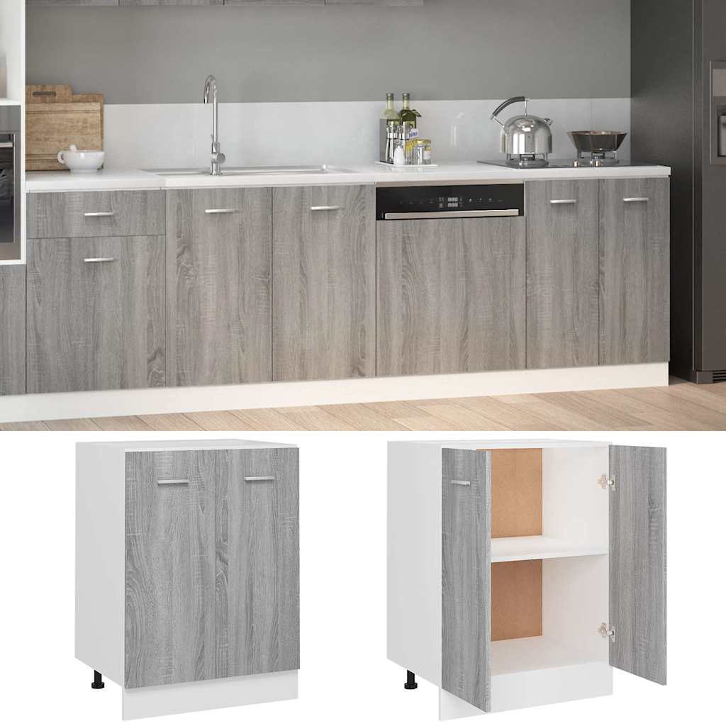 Vidaxl onderkast lyon 60x46x81,5 cm grijs sonoma eikenkleurig