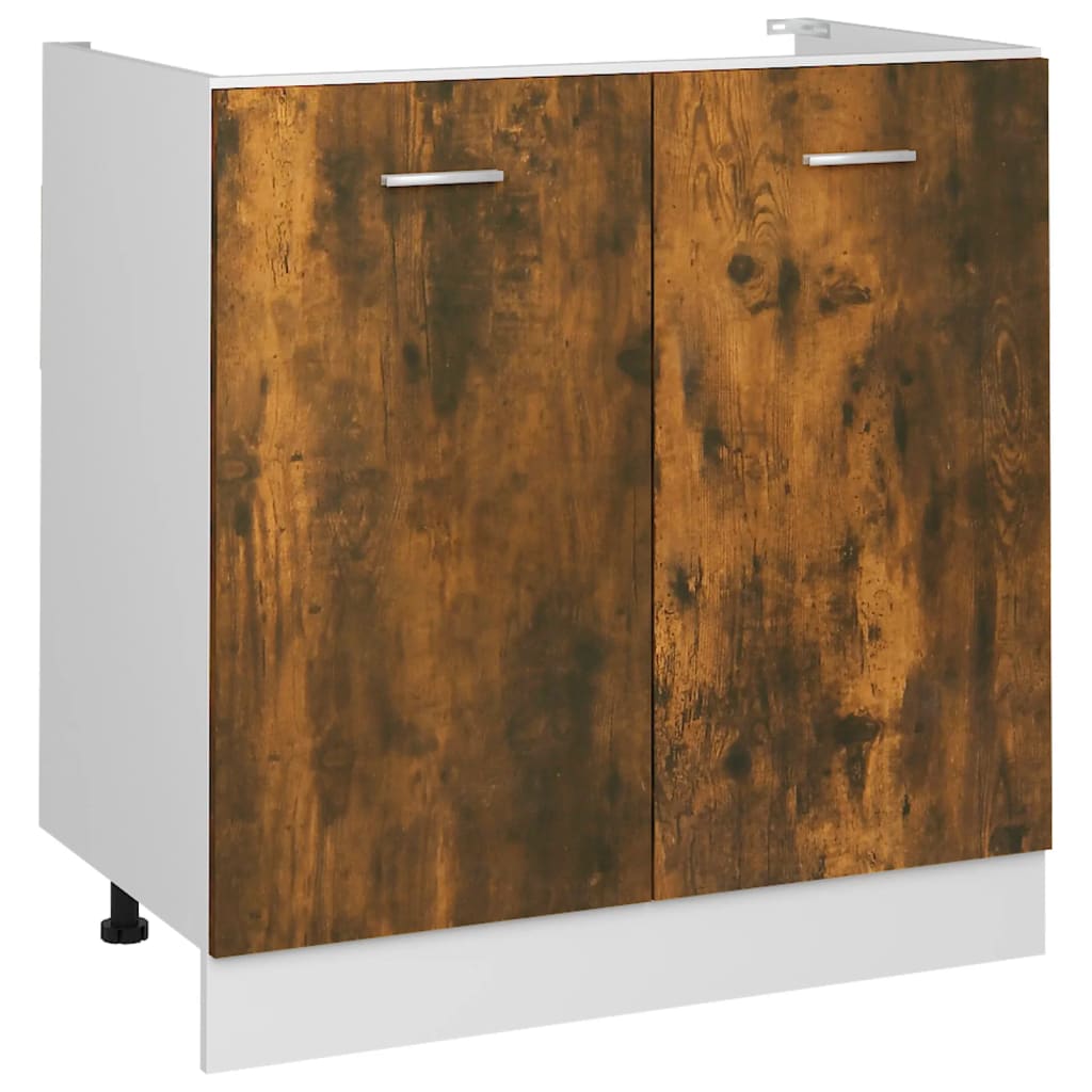Vidaxl wastafelonderkast lyon 80x46x81,5 cm gerookt eikenkleurig