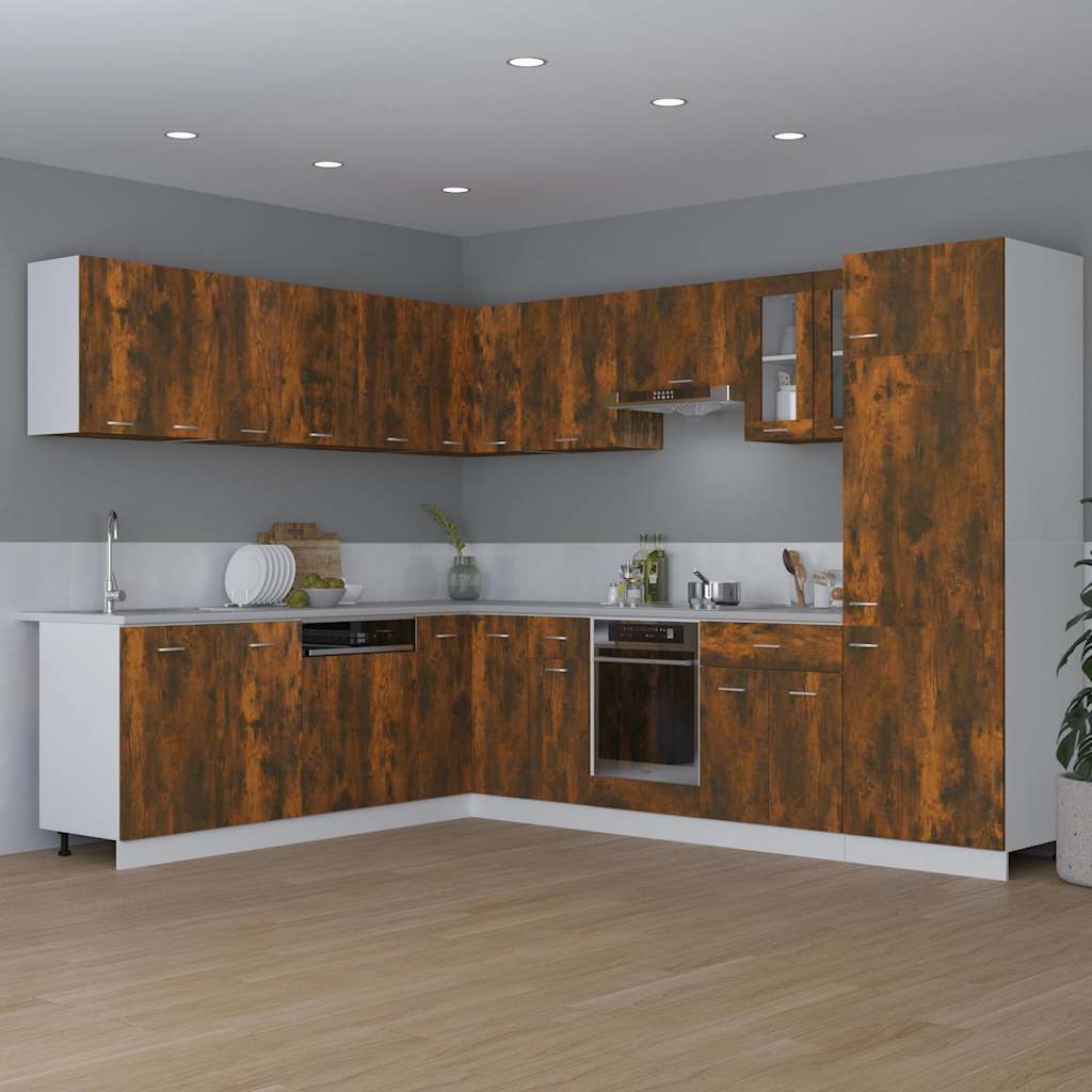 Vidaxl bovenkast lyon 80x31x60 cm bewerkt hout gerookt eikenkleurig