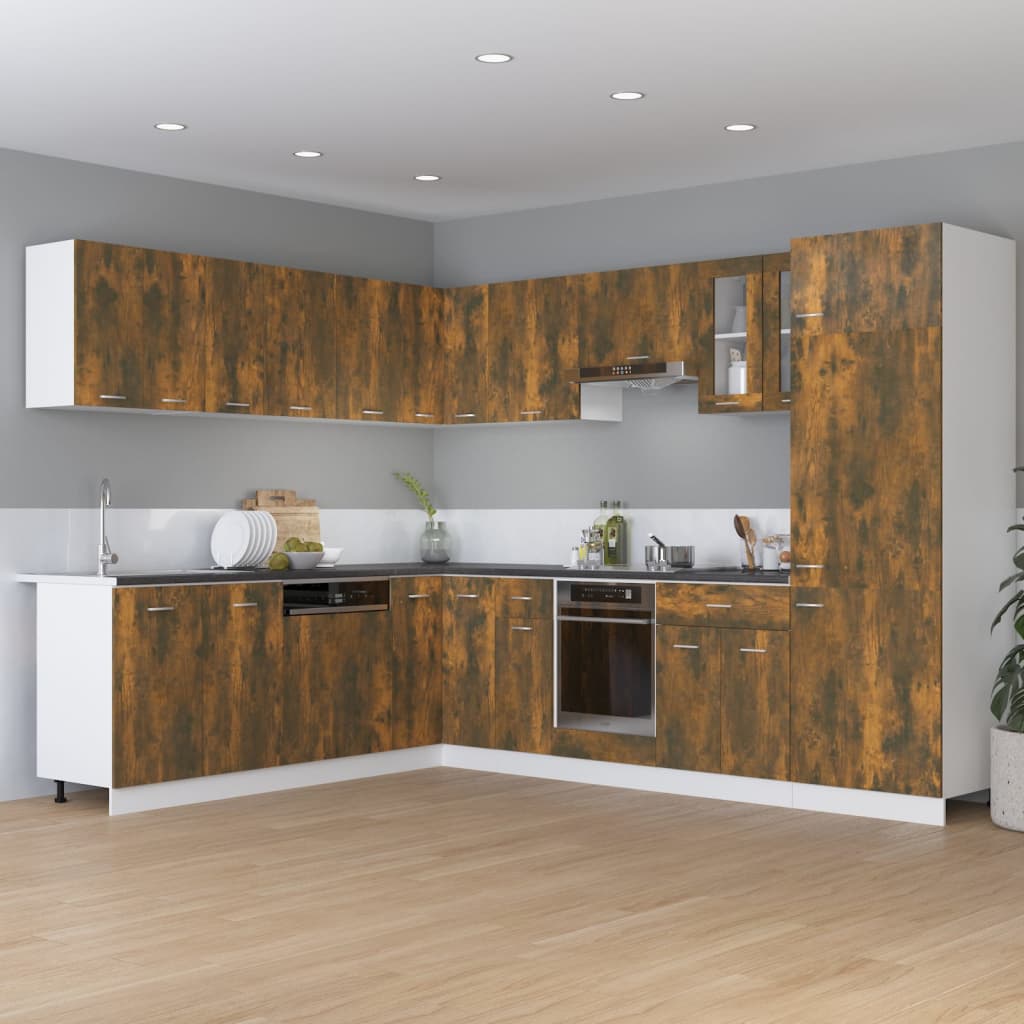 Vidaxl hanghoekkast lyon 57x57x60 cm bewerkt hout gerookt eikenkleurig