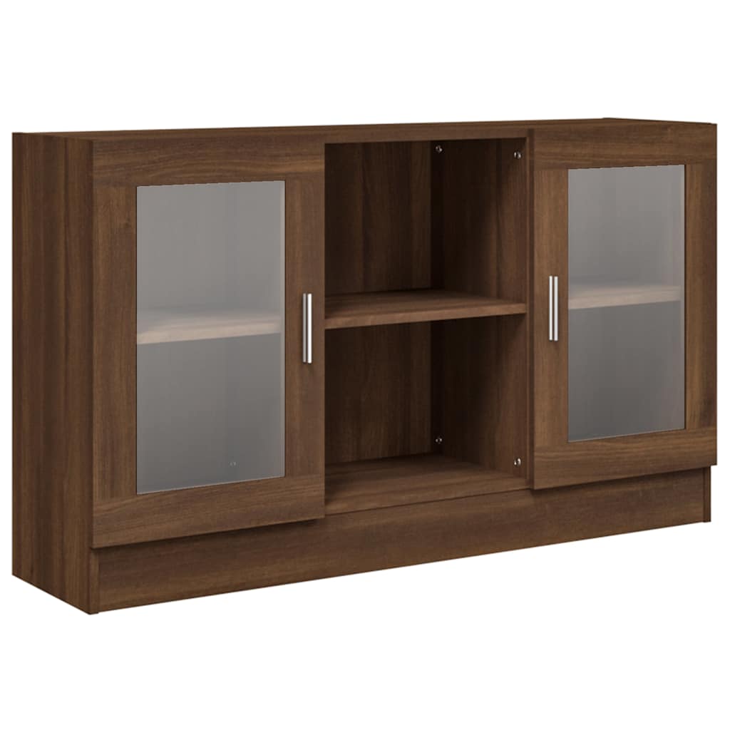 Vidaxl vitrinekast 120x30,5x70 cm bewerkt hout bruin eikenkleur