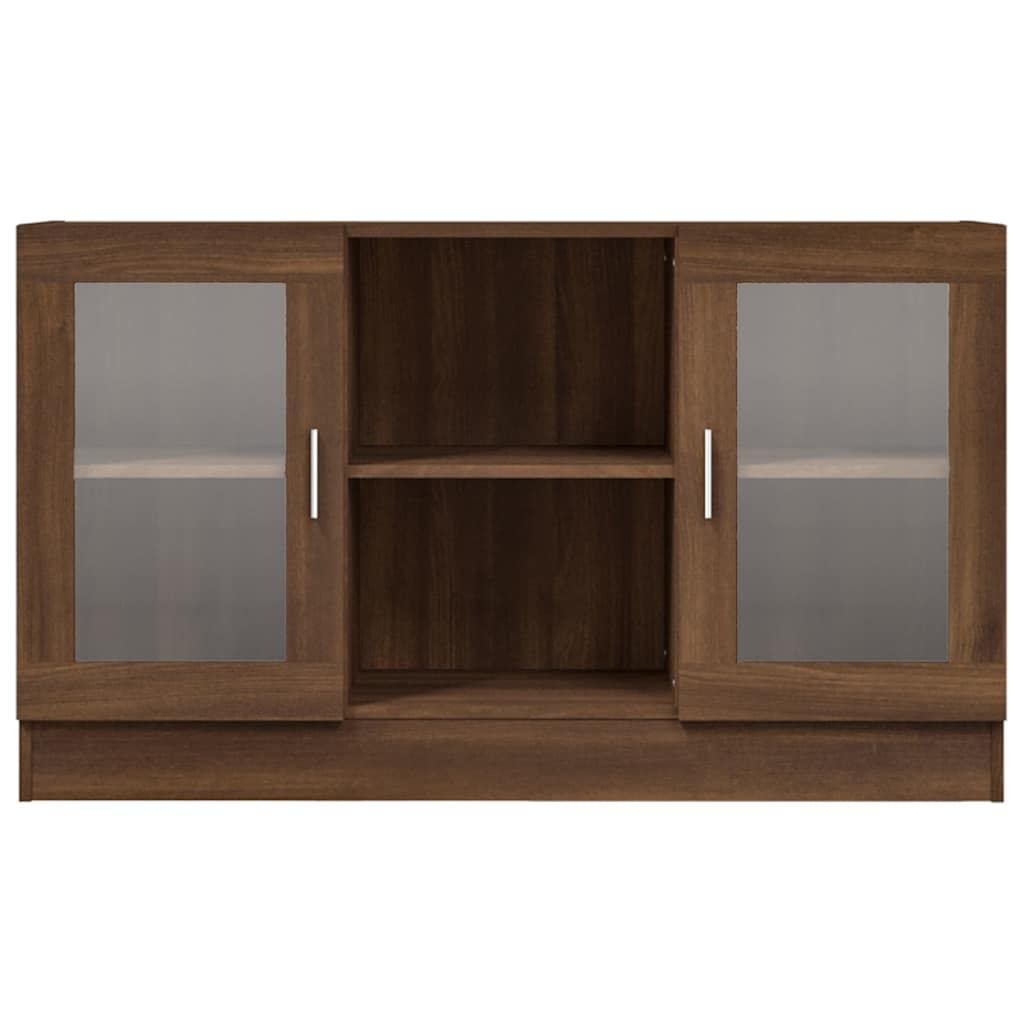 Vidaxl vitrinekast 120x30,5x70 cm bewerkt hout bruin eikenkleur