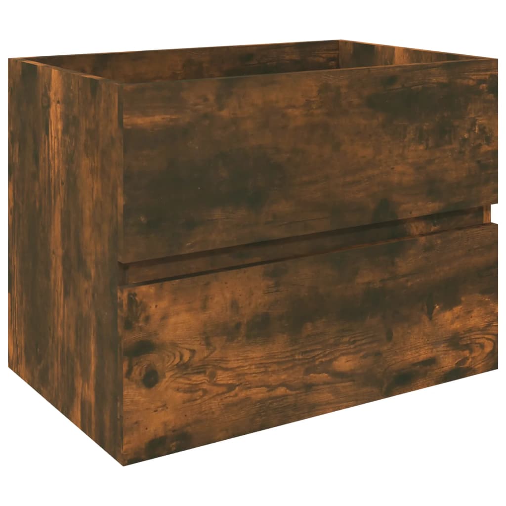 Vidaxl wastafelkast 60x38,5x45 cm bewerkt hout gerookt eikenkleurig