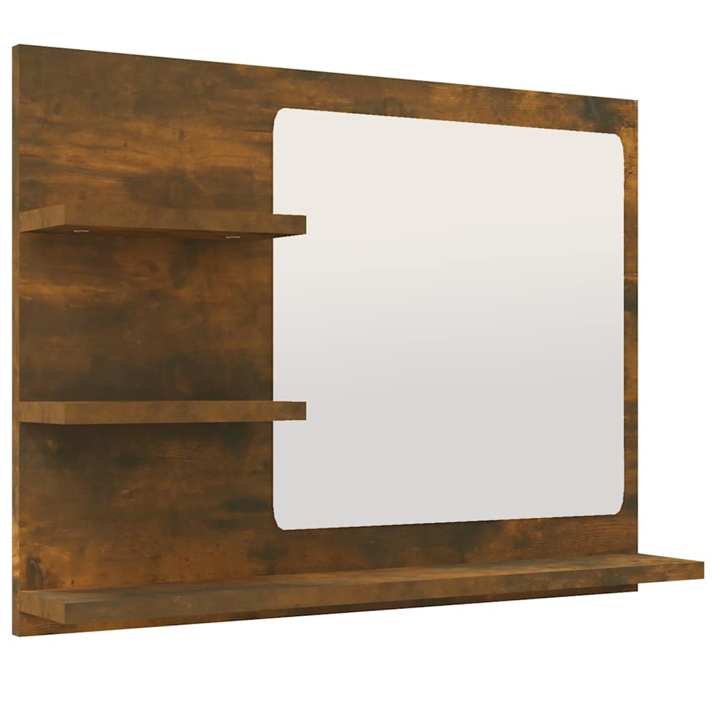 Vidaxl badkamerspiegel 60x10,5x45 cm bewerkt hout gerookt eikenkleurig