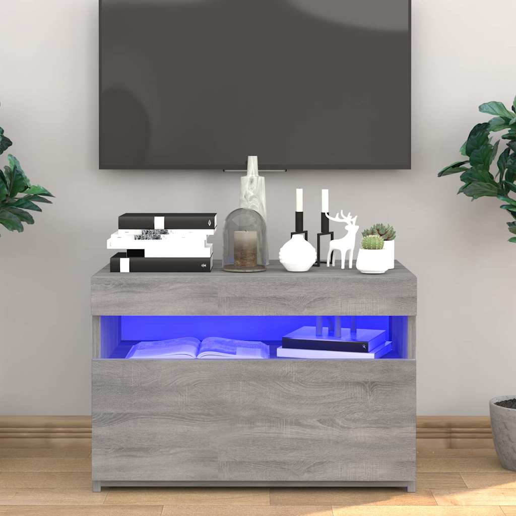 Vidaxl tv-meubel met led-verlichting 60x35x40 cm grijs sonoma eiken
