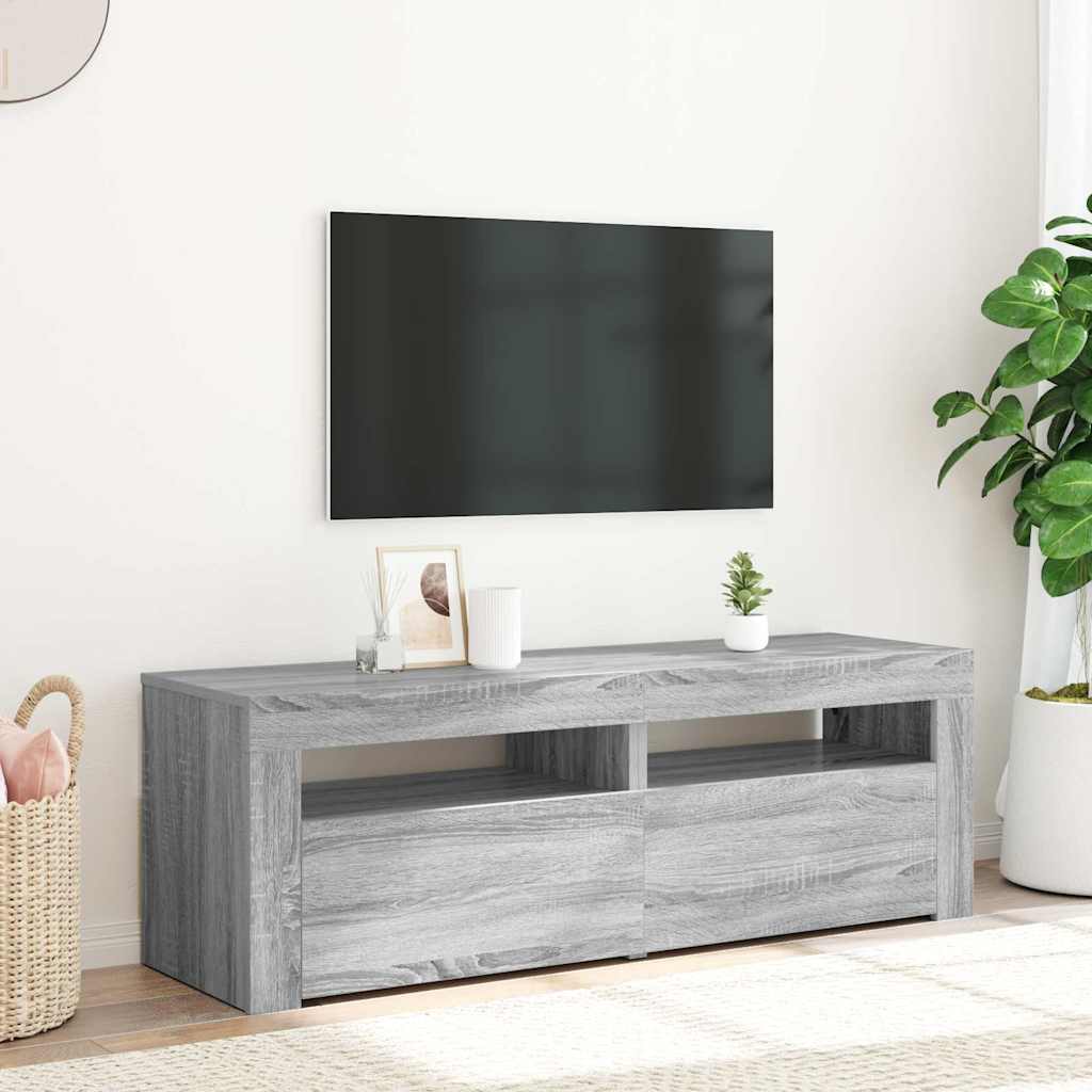 Vidaxl tv-meubel met led-verlichting 120x35x40 cm grijs sonoma eiken