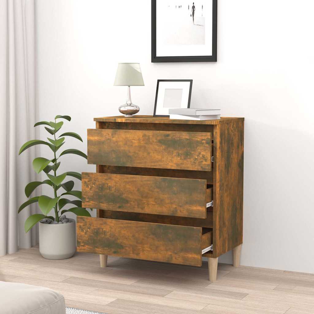 Vidaxl dressoir 60x35x69 cm bewerkt hout gerookt eikenkleurig