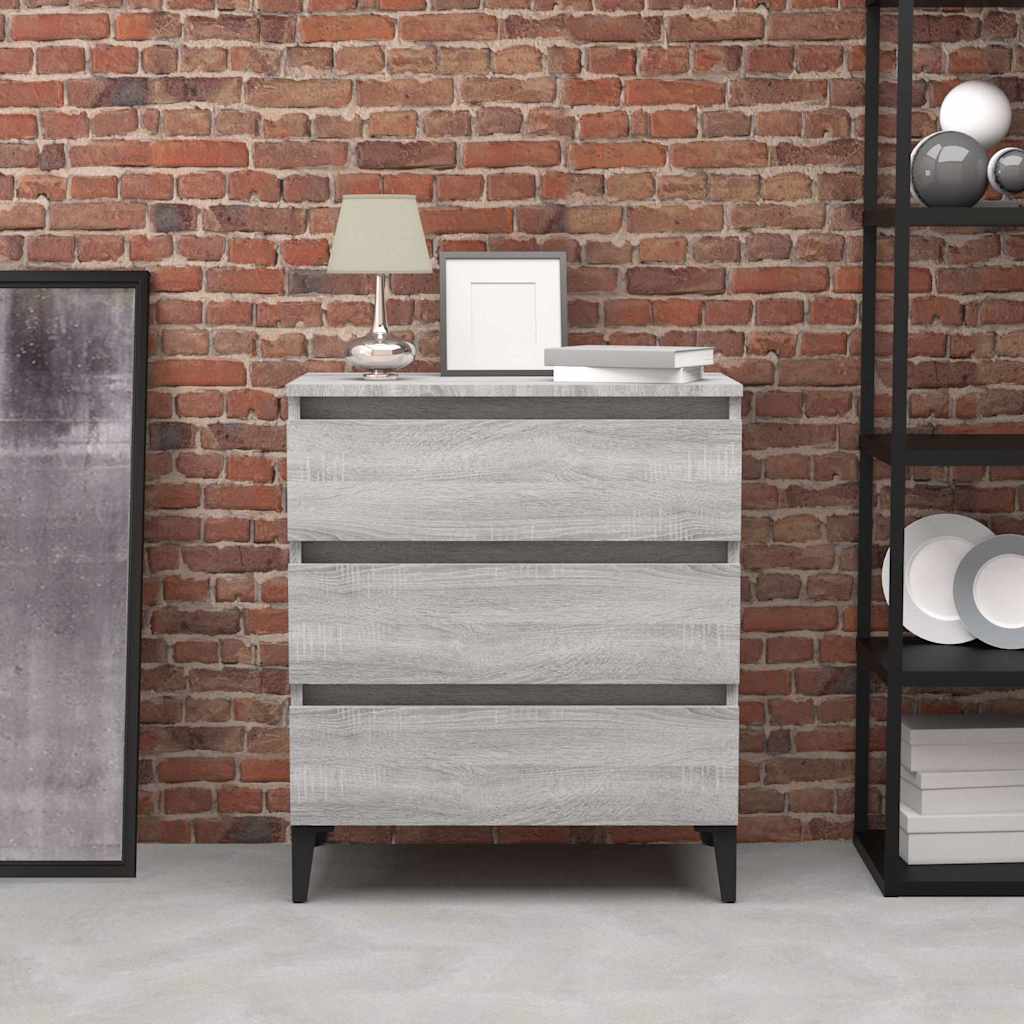 Vidaxl dressoir 60x35x69 cm bewerkt hout grijs sonoma eikenkleurig