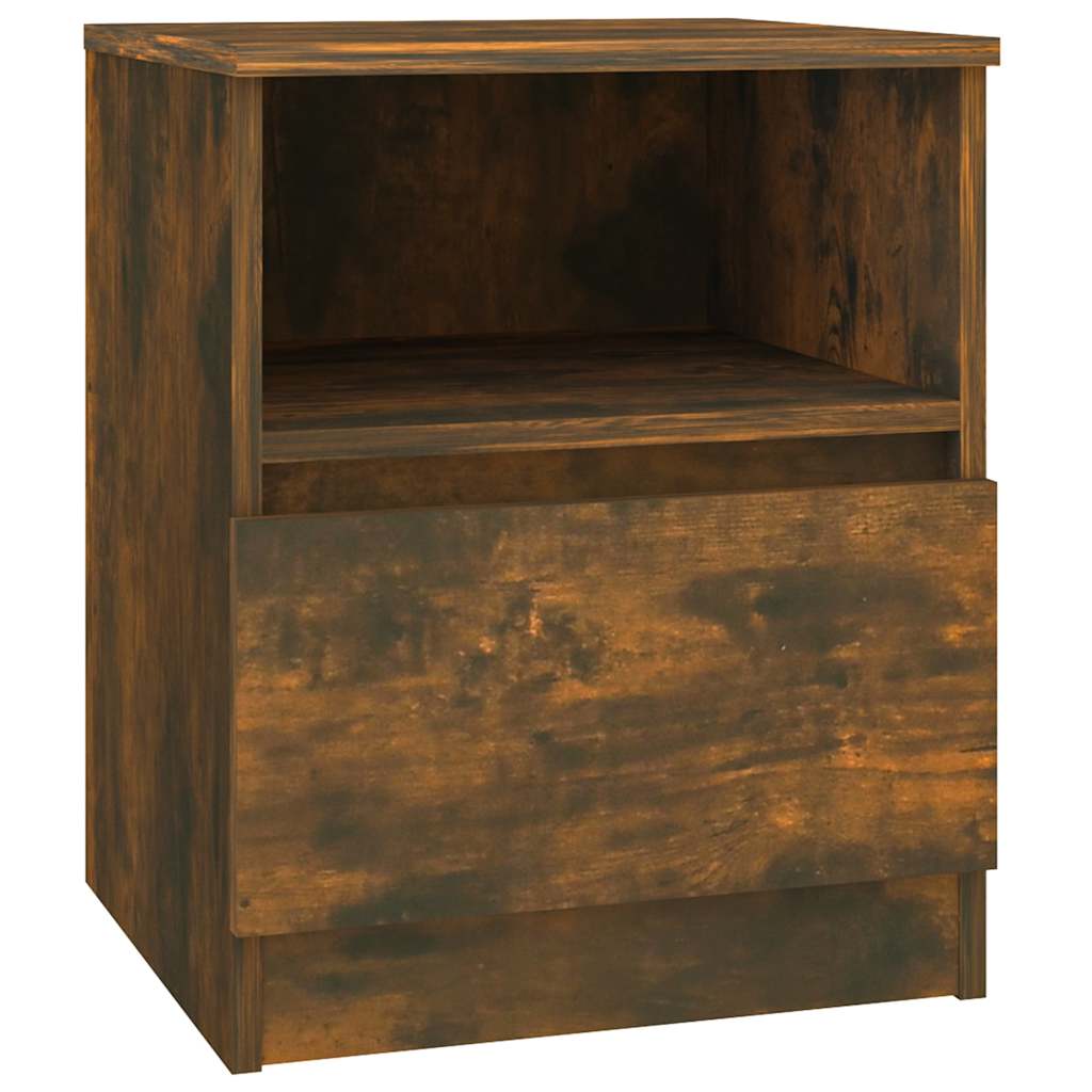Vidaxl nachtkastjes 2 st 40x40x50 cm bewerkt hout gerookt eikenkleurig