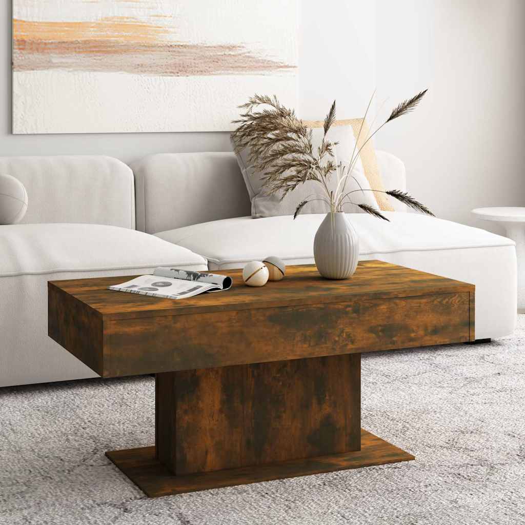 Vidaxl salontafel 96x50x45 cm bewerkt hout gerookt eikenkleurig