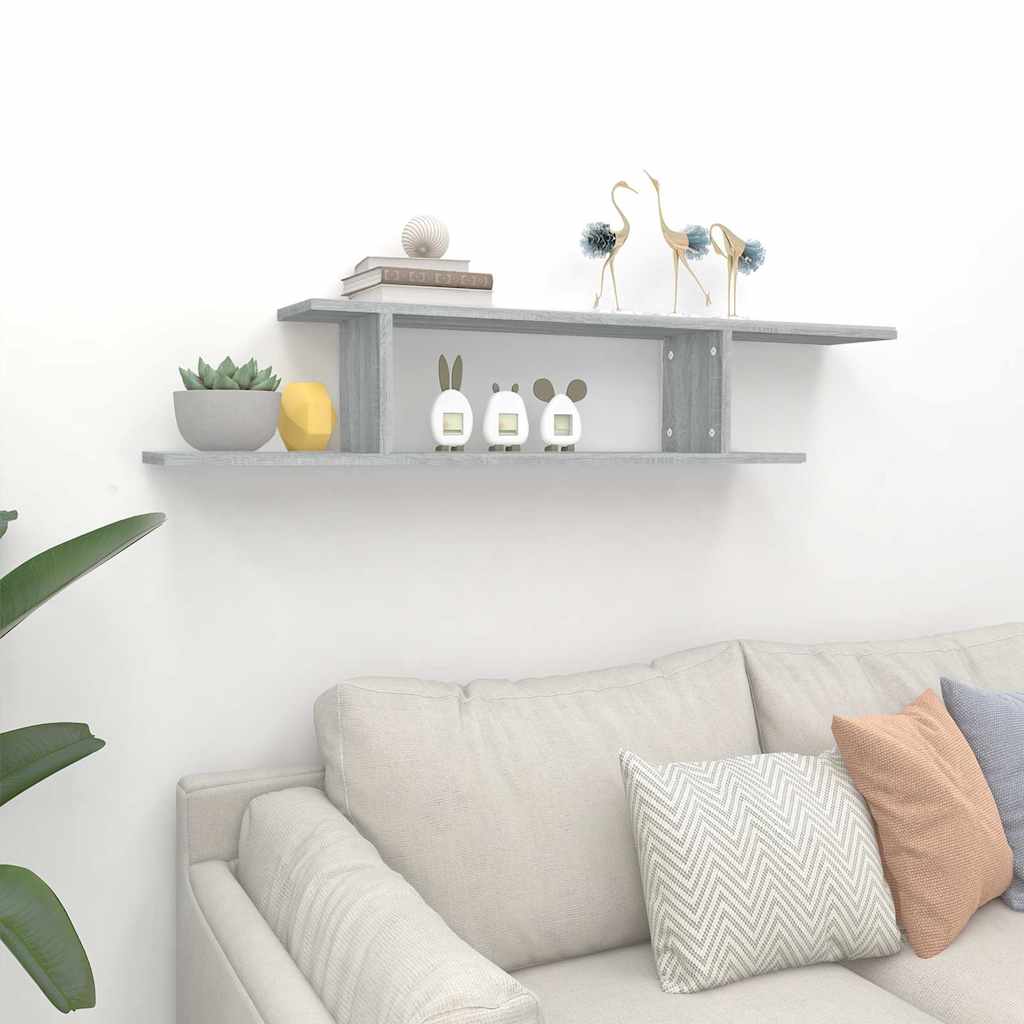 Vidaxl tv-wandschap 125x18x23 cm bewerkt hout grijs sonoma eikenkleur