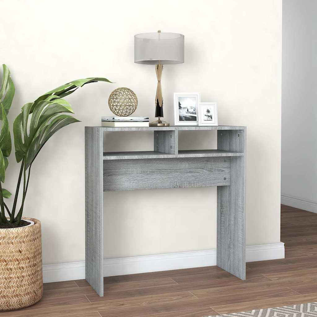 Vidaxl wandtafel 78x30x80 cm bewerkt hout grijs sonoma eikenkleurig