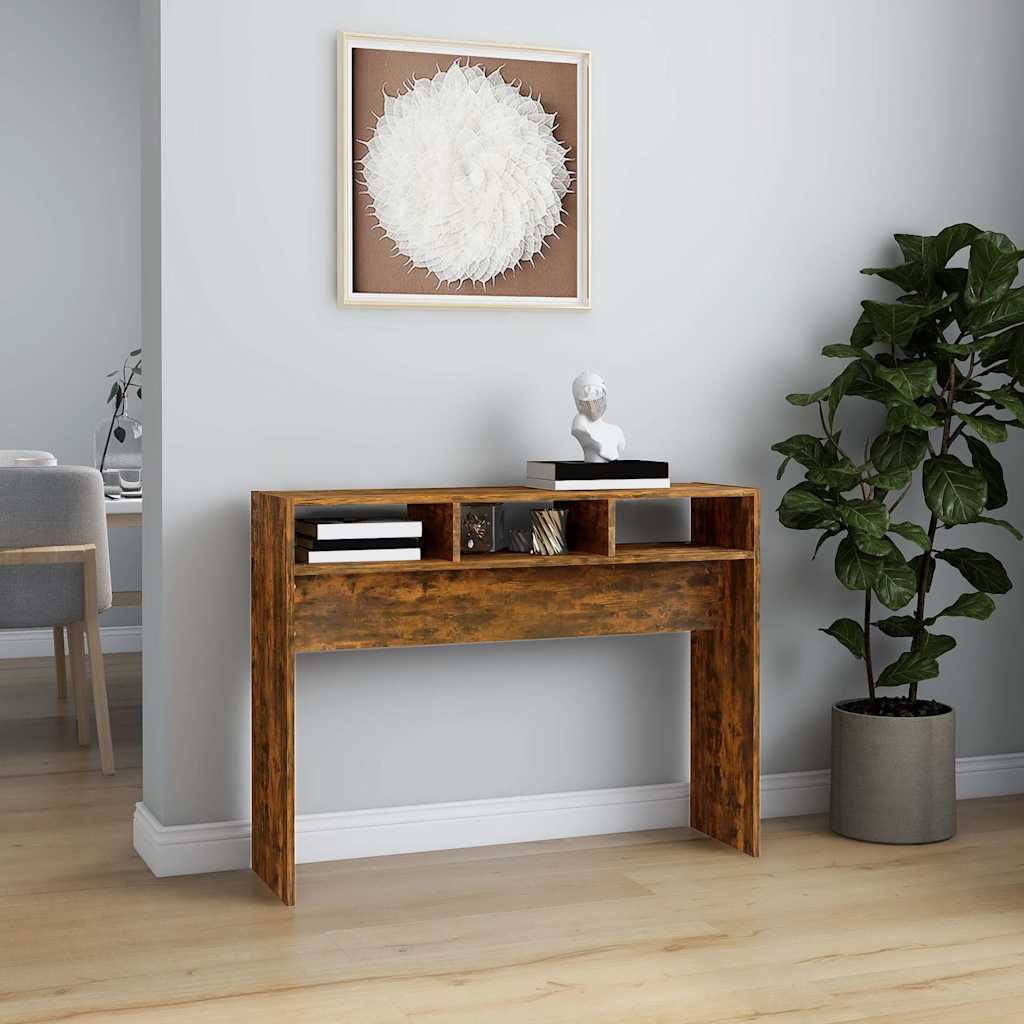 Vidaxl wandtafel 105x30x80 cm bewerkt hout gerookt eikenkleurig
