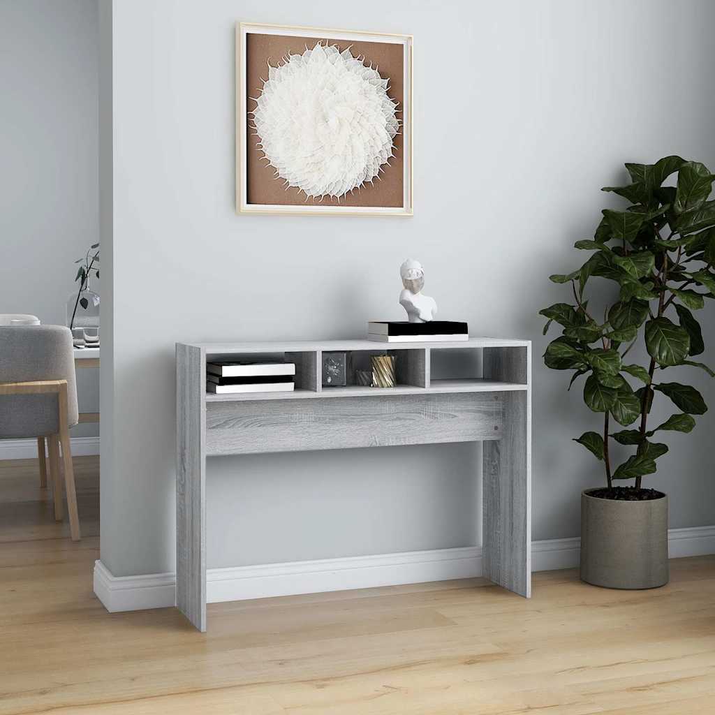 Vidaxl wandtafel 105x30x80 cm bewerkt hout grijs sonoma eikenkleurig