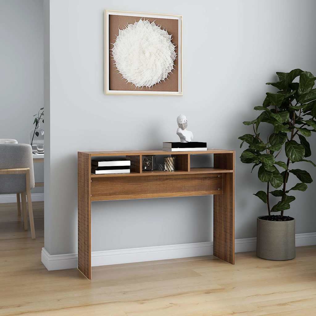 Vidaxl wandtafel 105x30x80 cm bewerkt hout bruin eikenkleur