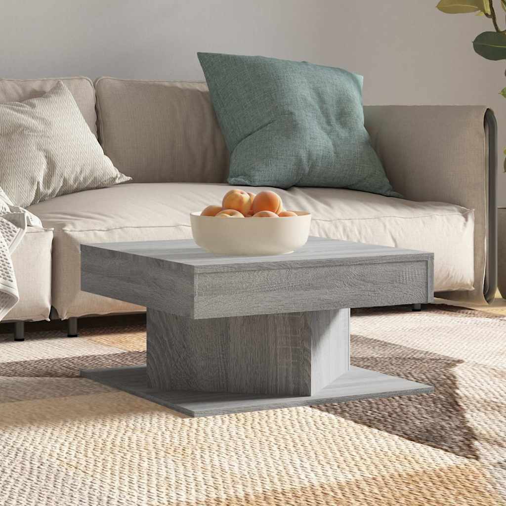 Vidaxl salontafel 57x57x30 cm bewerkt hout grijs sonoma eikenkleurig