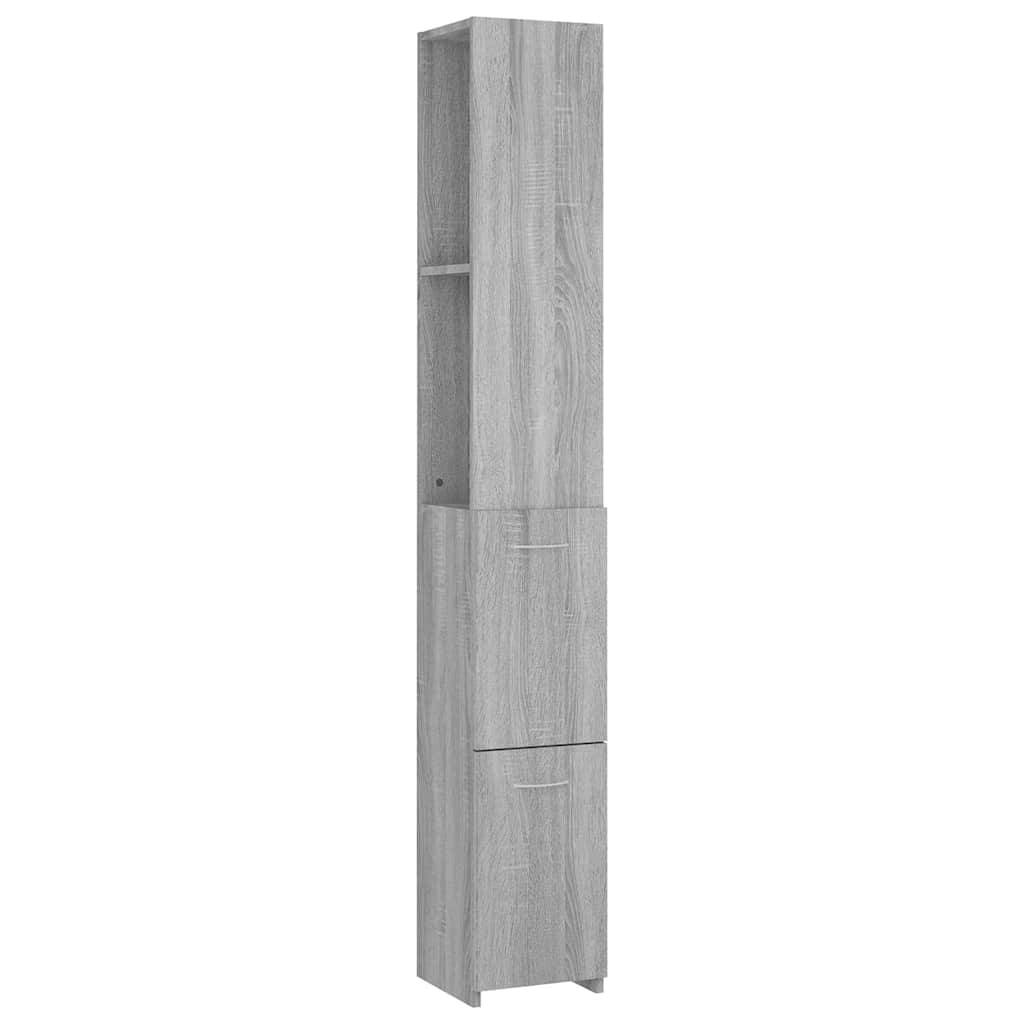Vidaxl badkamerkast 25x26,5x170cm bewerkt hout grijs sonoma eikenkleur