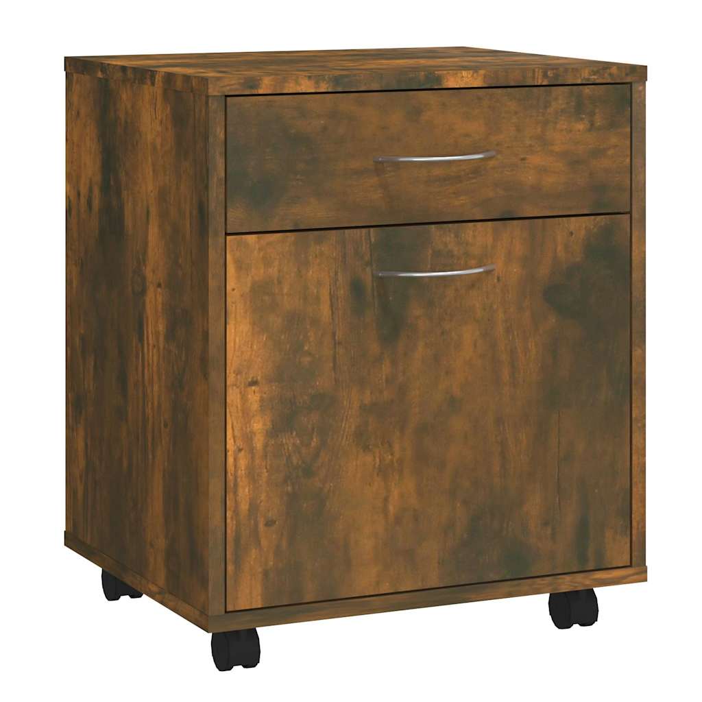 Vidaxl rolkast 45x38x54 cm bewerkt hout gerookt eikenkleurig