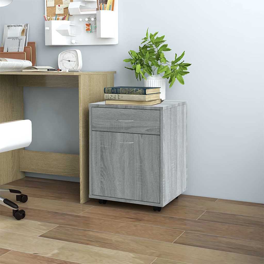 Vidaxl rolkast 45x38x54 cm bewerkt hout grijs sonoma eiken