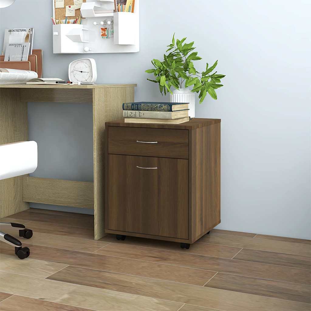 Vidaxl rolkast 45x38x54 cm bewerkt hout bruin eikenkleur