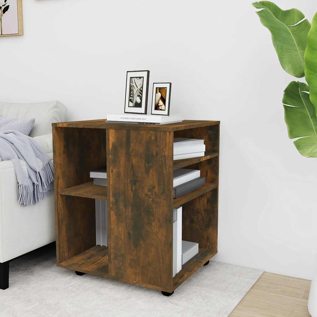 Vidaxl rolkast 60x53x72 cm bewerkt hout gerookt eikenkleurig