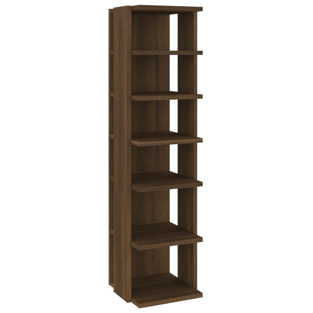 Rack à chaussures Vidaxl 27.5x27x102 cm Couleur de chêne marron en bois transformé