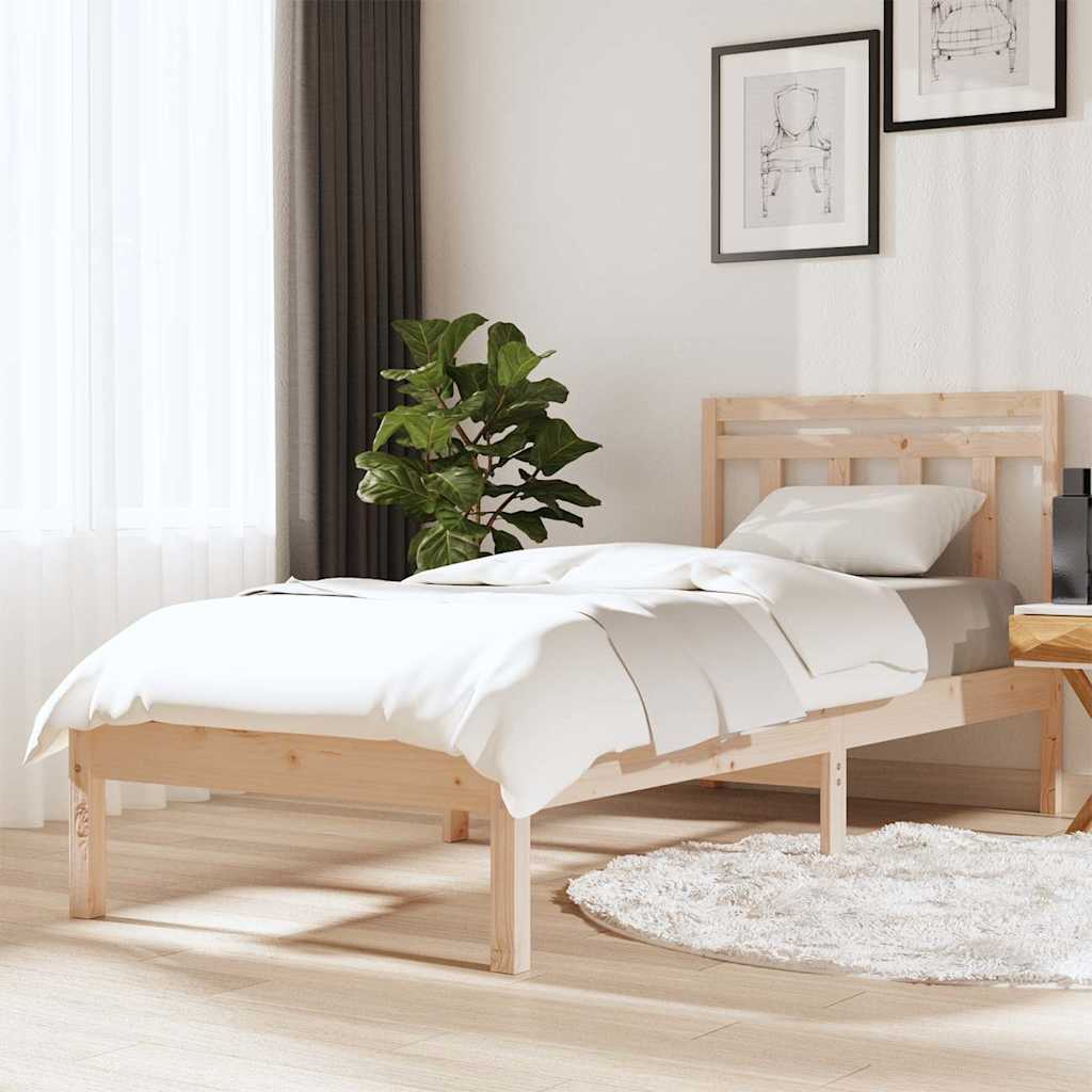Vidaxl bedframe massief hout 75x190 cm
