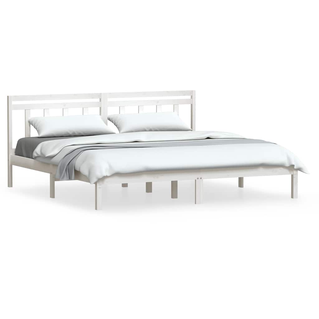Vidaxl bedframe massief hout wit 180x200 cm