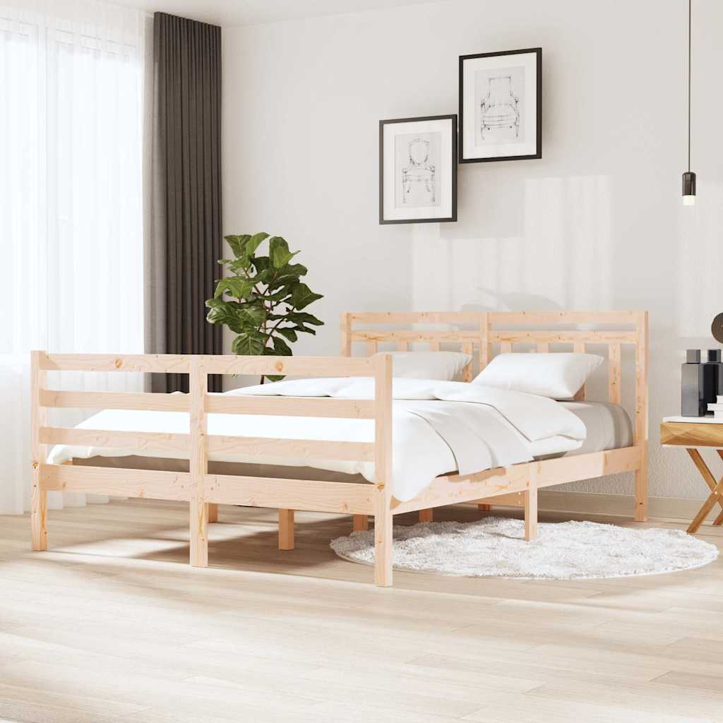 Vidaxl bedframe massief hout 140x190 cm