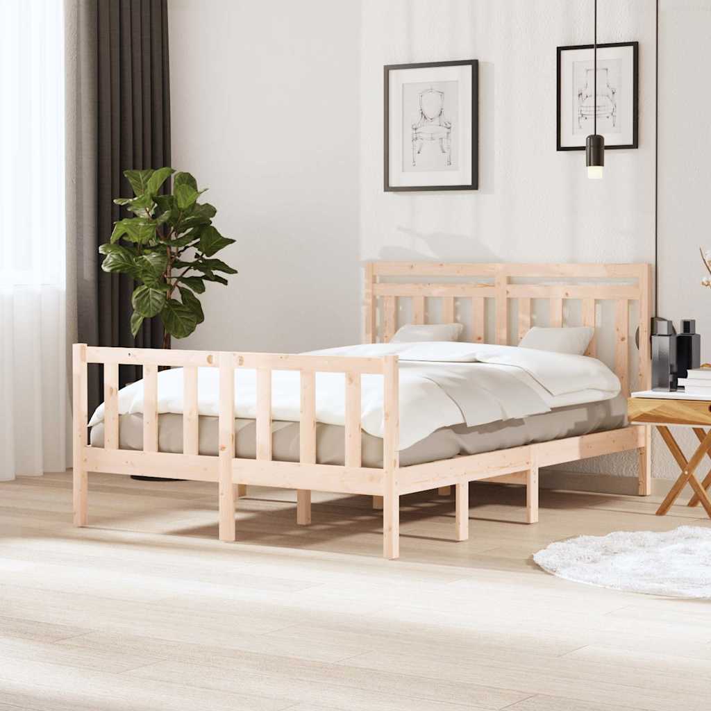 Vidaxl bedframe massief hout 135x190 cm