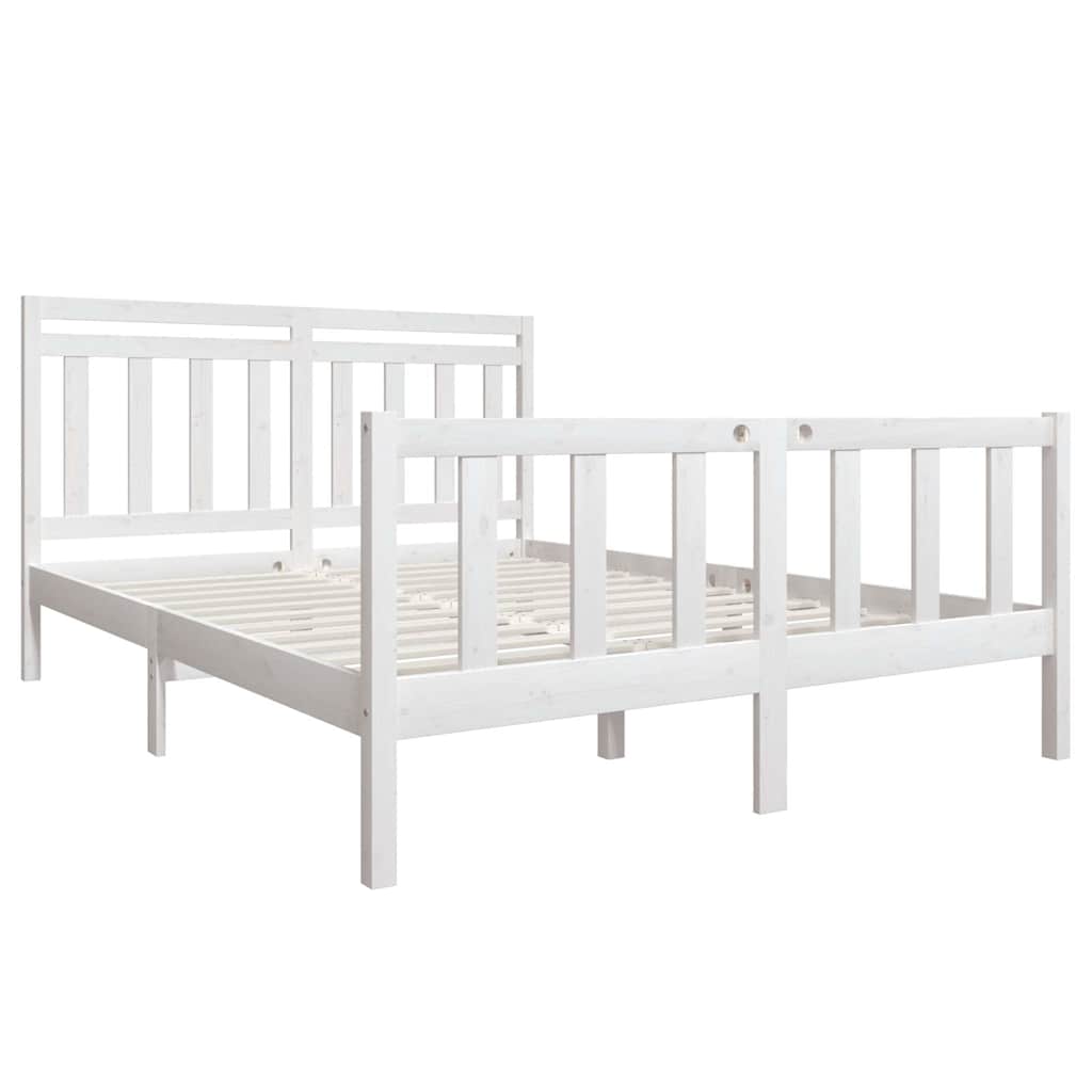 Vidaxl bedframe massief grenenhout wit 160x200 cm