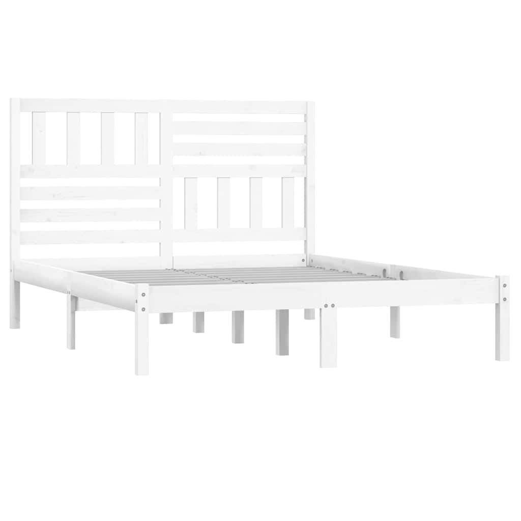 Vidaxl bedframe massief grenenhout wit 140x190 cm