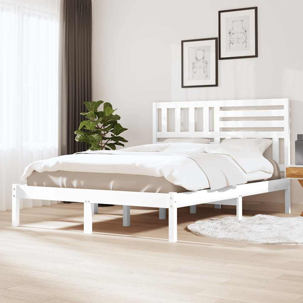 Vidaxl bedframe massief grenenhout wit 140x190 cm