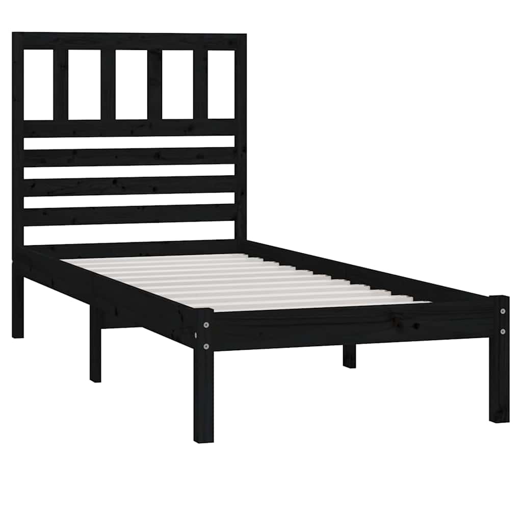 Vidaxl bedframe massief grenenhout zwart 100x200 cm
