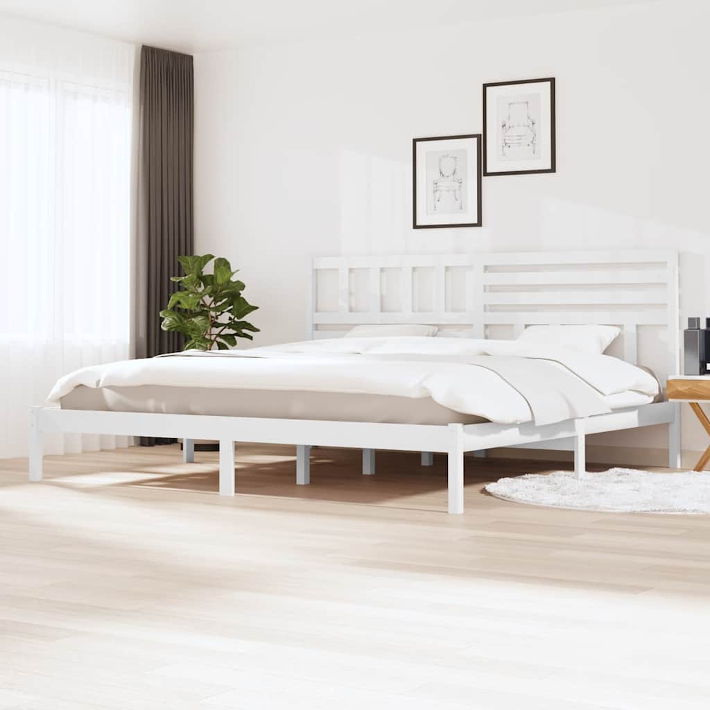 Vidaxl bedframe zonder matras massief grenenhout wit 180x200 cm